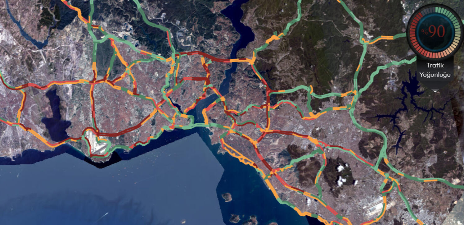 İstanbul trafiğini sağanak kilitledi! Yağış ile birlikte yoğunluk yüzde 90'a çıktı - 1. Resim
