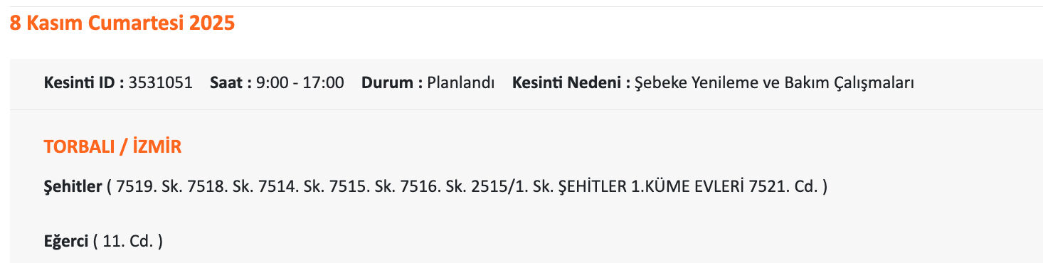 8 Kasım İzmir'de elektrikler ne zaman gelecek? Gediz Elektrik kesintisi sorgulama 8 Kasım İzmir'de elektrikler ne zaman gelecek? Gediz Elektrik kesintisi sorgulama - 16. Resim