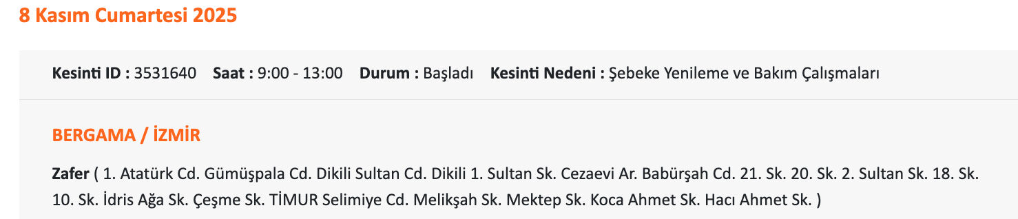 8 Kasım İzmir'de elektrikler ne zaman gelecek? Gediz Elektrik kesintisi sorgulama 8 Kasım İzmir'de elektrikler ne zaman gelecek? Gediz Elektrik kesintisi sorgulama - 3. Resim