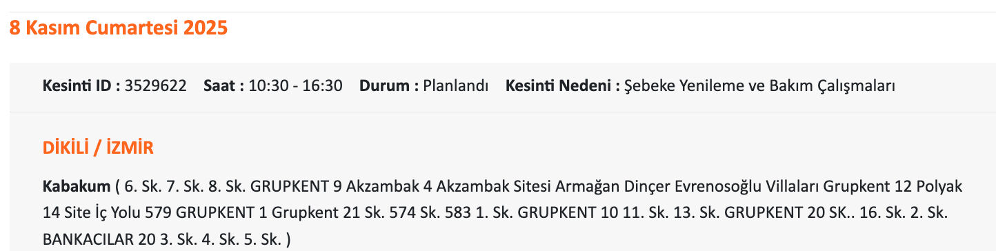 8 Kasım İzmir'de elektrikler ne zaman gelecek? Gediz Elektrik kesintisi sorgulama 8 Kasım İzmir'de elektrikler ne zaman gelecek? Gediz Elektrik kesintisi sorgulama - 6. Resim