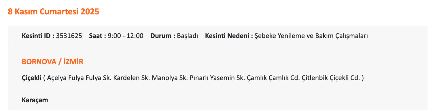 8 Kasım İzmir'de elektrikler ne zaman gelecek? Gediz Elektrik kesintisi sorgulama 8 Kasım İzmir'de elektrikler ne zaman gelecek? Gediz Elektrik kesintisi sorgulama - 4. Resim