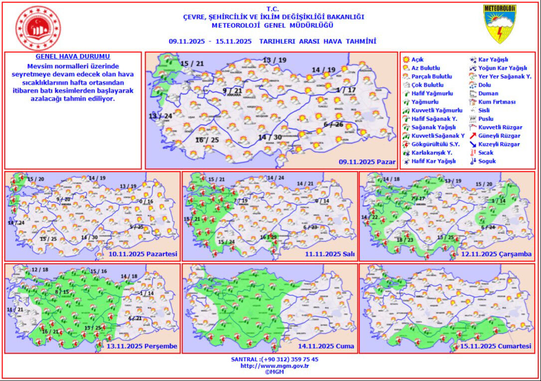 Sağanak yağış ve soğuk hava kapıda! Meteoroloji gün gün açıkladı Sağanak yağış ve soğuk hava kapıda! Meteoroloji gün gün açıkladı - 2. Resim
