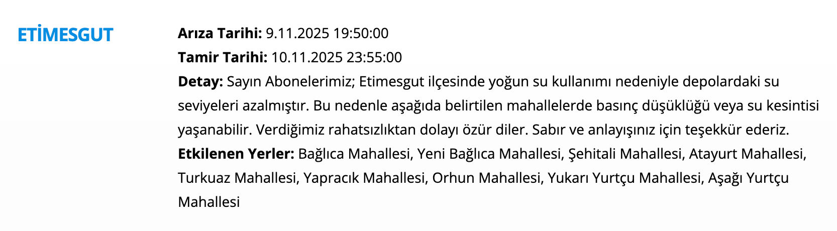 10 Kasım ASKİ su kesintisi sorgulama ekranı! Bugün sular ne zaman gelecek, saat kaçta? Polatlı, Mamak, Etimesgut... - 8. Resim