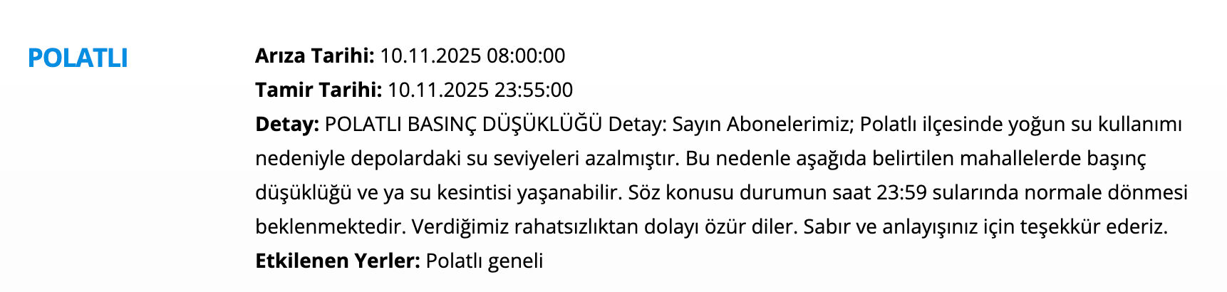 10 Kasım ASKİ su kesintisi sorgulama ekranı! Bugün sular ne zaman gelecek, saat kaçta? Polatlı, Mamak, Etimesgut... - 3. Resim