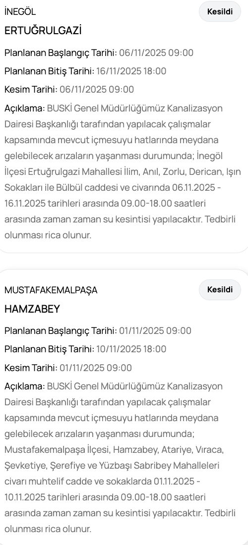 10 Kasım BUSKİ su kesintisi! Sular saat kaçta gelecek? 10 Kasım BUSKİ su kesintisi! Sular saat kaçta gelecek? - 2. Resim