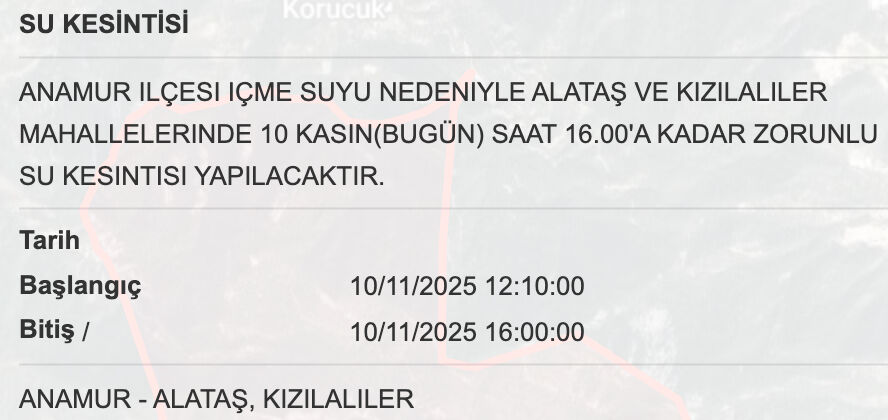 10 Kasım MESKİ su kesintisi! Bugün Mersinde sular ne zaman gelecek? - 6. Resim