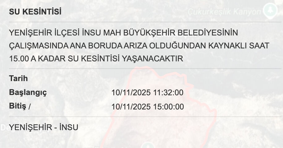 10 Kasım MESKİ su kesintisi! Bugün Mersinde sular ne zaman gelecek? - 4. Resim