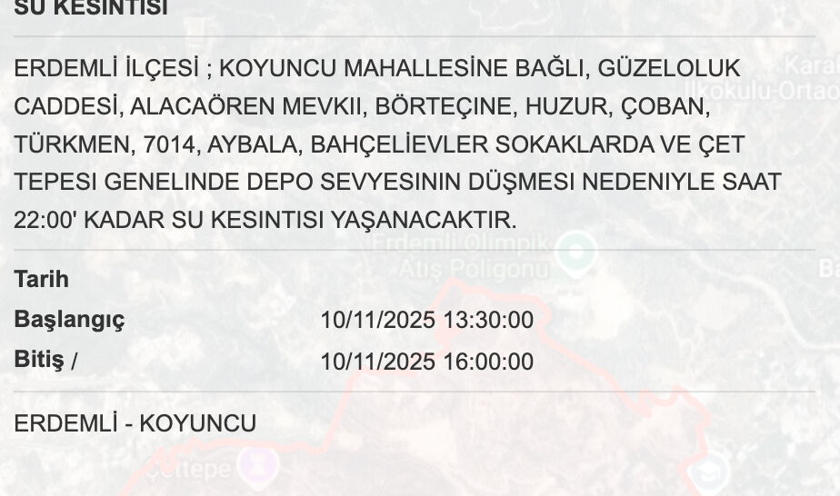 10 Kasım MESKİ su kesintisi! Bugün Mersinde sular ne zaman gelecek? - 7. Resim