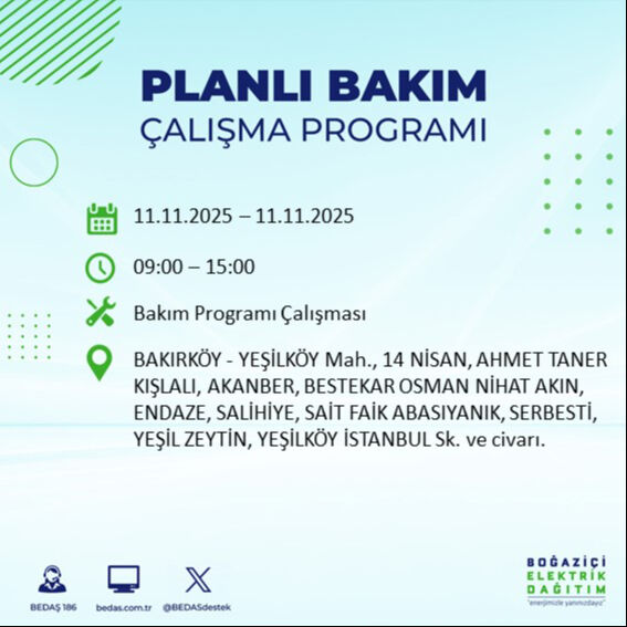 İstanbul'da elektrik kesintisi ne zaman bitecek? 11 Kasım 2025 BEDAŞ-AYEDAŞ İstanbul kesinti listesi - 3. Resim