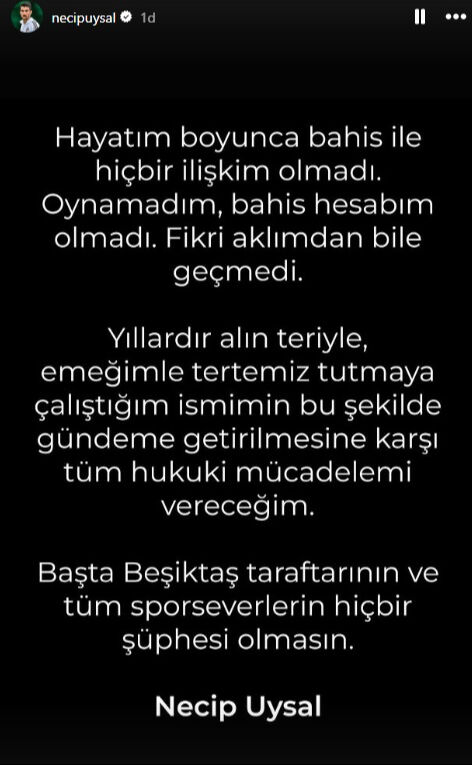 Necip Uysal'dan bahis açıklaması: Fikri aklımdan bile geçmedi - 1. Resim