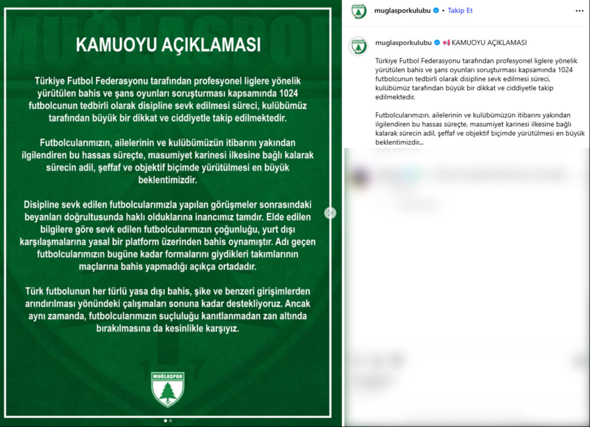 10 futbolcusu PFDK'lık olan Muğlaspor'dan bir garip açıklama: Yurt dışı maçlarına bahis oynamışlar! - 2. Resim