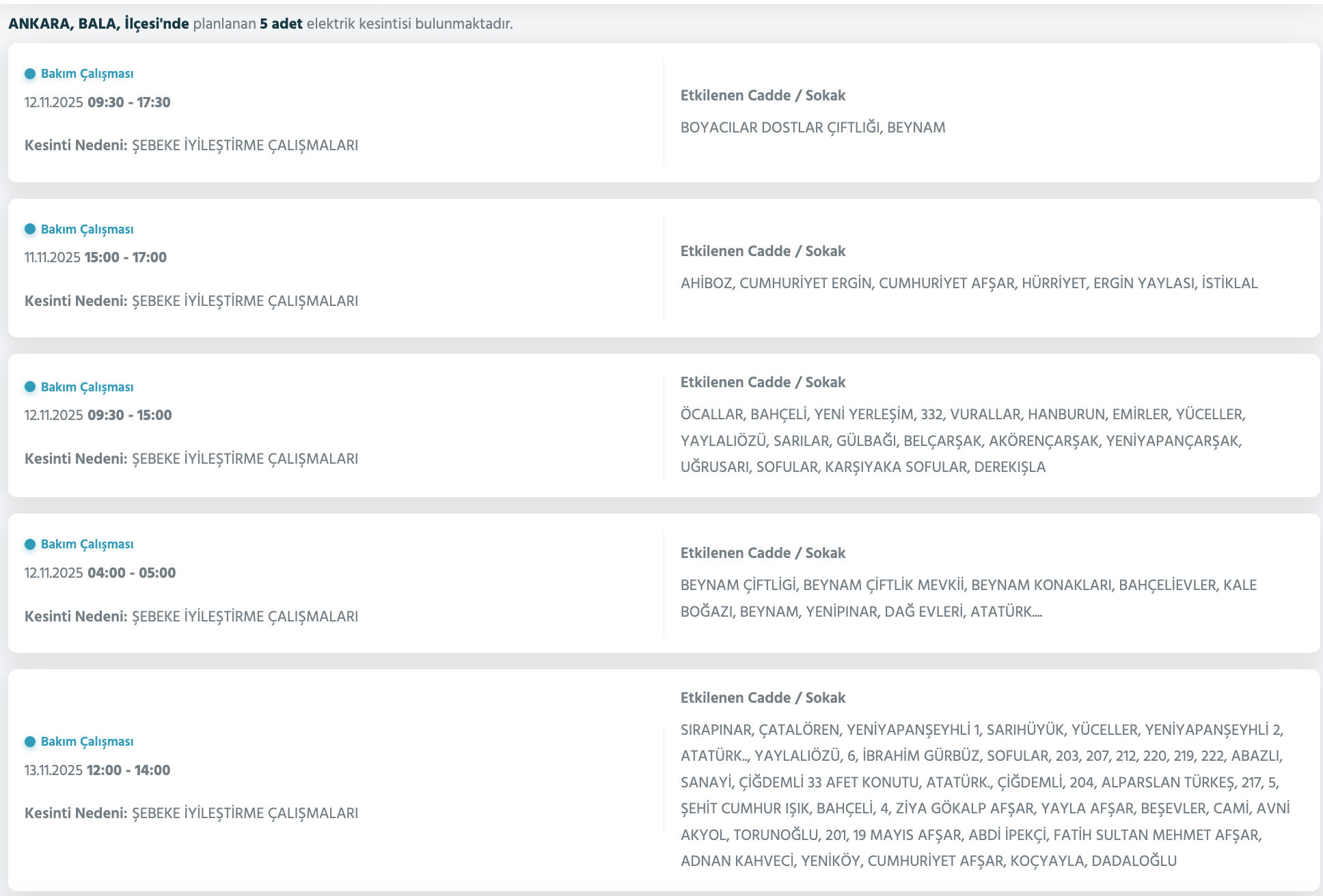 Başkent Elektrik duyurdu! 11 Kasım Ankara'da elektrikler ne zaman gelecek, saat kaçta? Birçok ilçe karanlığa gömüldü - 5. Resim