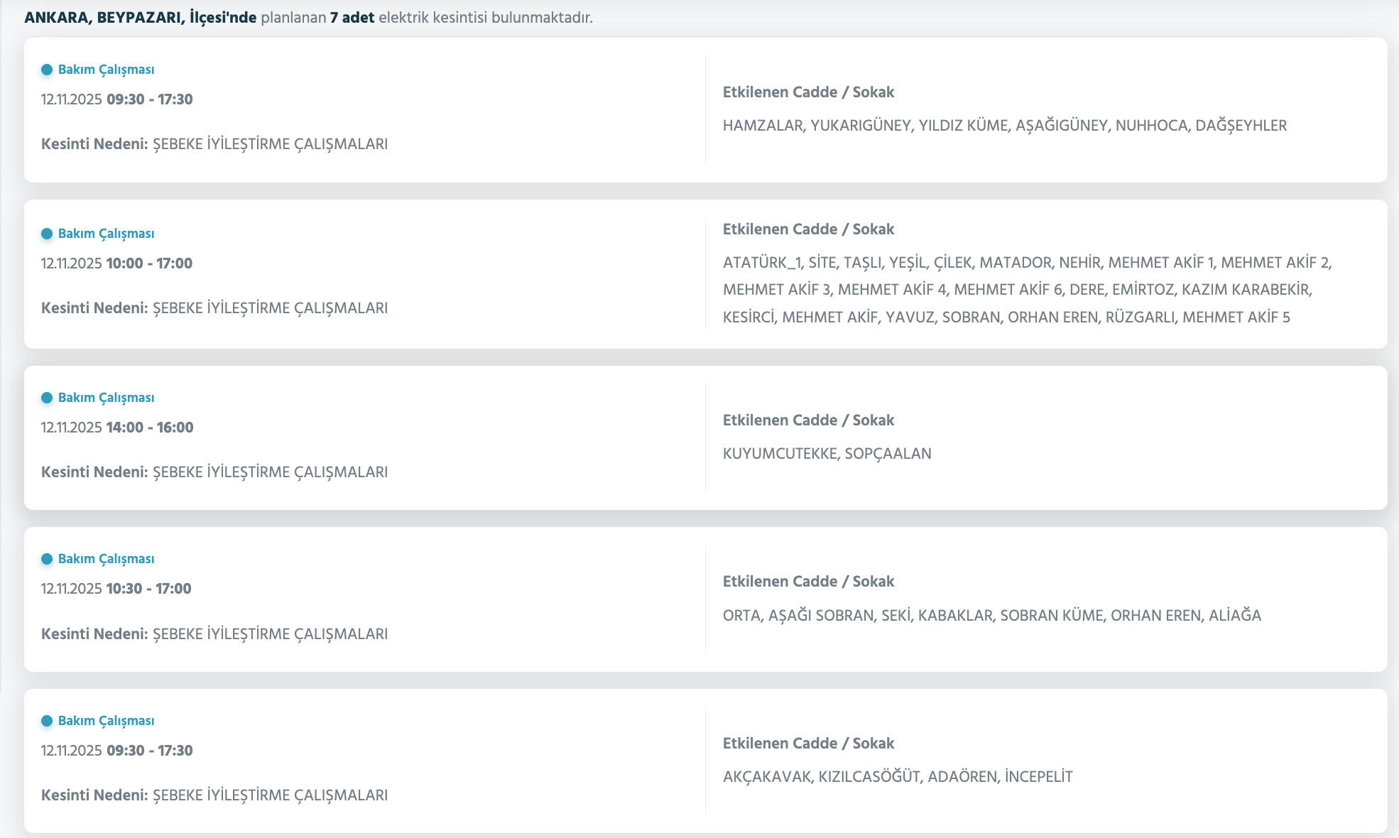 Başkent Elektrik duyurdu! 11 Kasım Ankara'da elektrikler ne zaman gelecek, saat kaçta? Birçok ilçe karanlığa gömüldü - 6. Resim