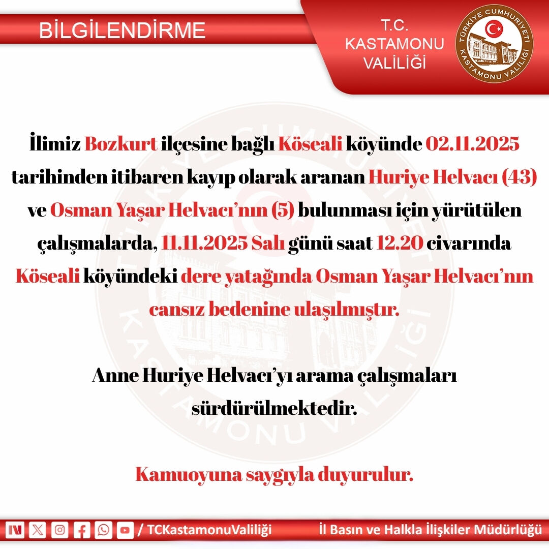 Kastamonu'da annesi Huriye Helvacı'yla aranan 5 yaşındaki Osman ölü bulundu! - 2. Resim