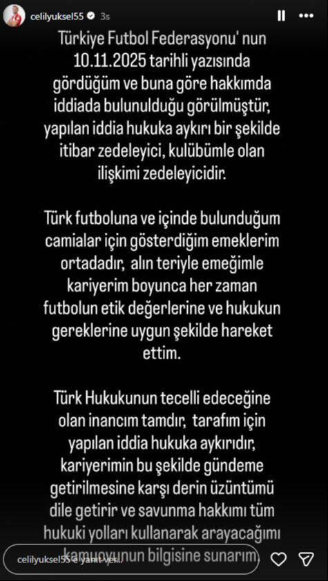 Samsunsporlu Celil Yüksel'den 'bahis' tepkisi: Tüm hukuki yolları kullanarak hakkımı arayacağım - 2. Resim