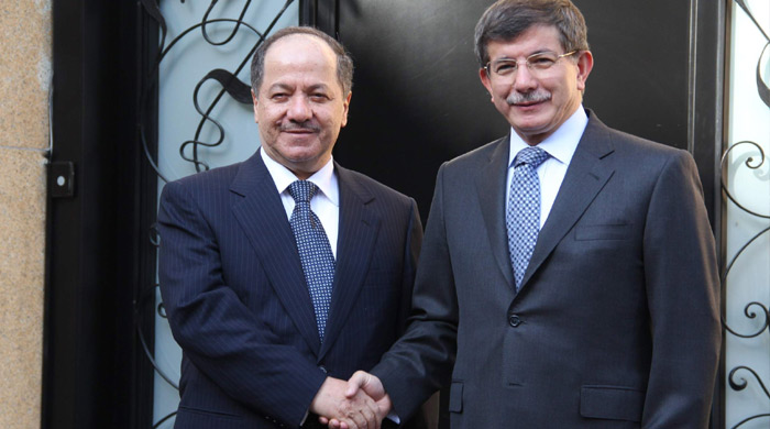 Davutoğlu, Mesut Barzani ile görüştü Davutoğlu, Mesut Barzani ile görüştü