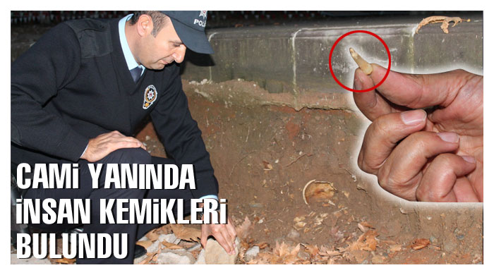 Cami yanında insan kemikleri bulundu