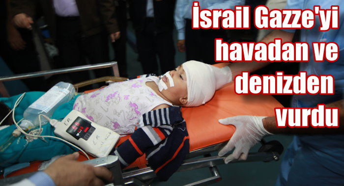 İsrail havadan denizden vurdu İsrail havadan denizden vurdu