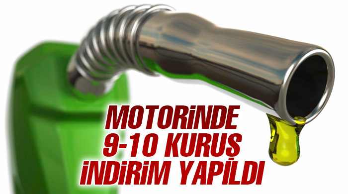 Motorinde 9-10 kuruş indirim yapıldı Motorinde 9-10 kuruş indirim yapıldı