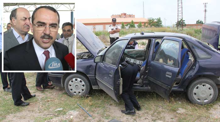 Bakan Ergin'in konvoyunda şüpheli araç Bakan Ergin'in konvoyunda şüpheli araç