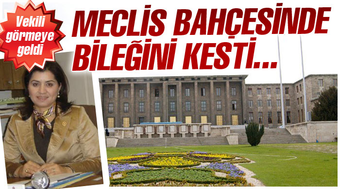 Meclis bahçesinde bileğini kesti Meclis bahçesinde bileğini kesti