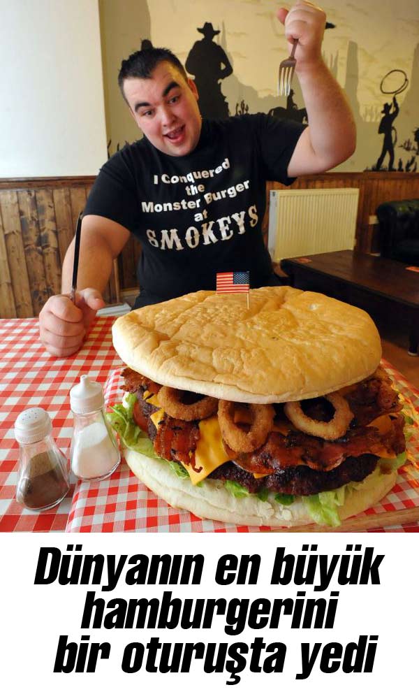 Dev hamburgerin sırf köftesi 1,5 kilo