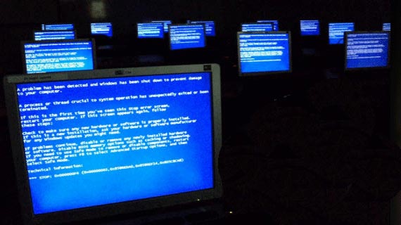 Windows'ları çökertti Windows'ları çökertti