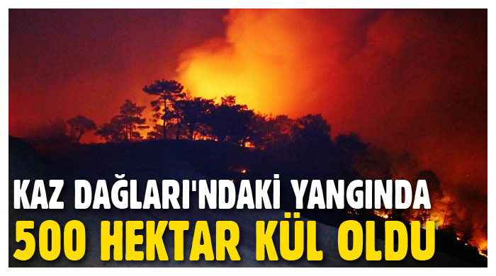 Kaz Dağları'ndaki yangında 500 hektar kül oldu Kaz Dağları'ndaki yangında 500 hektar kül oldu