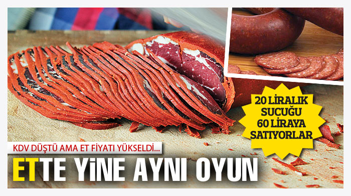 Et ürünlerinde fiyat reyonda 4'e katlıyor Et ürünlerinde fiyat reyonda 4'e katlıyor