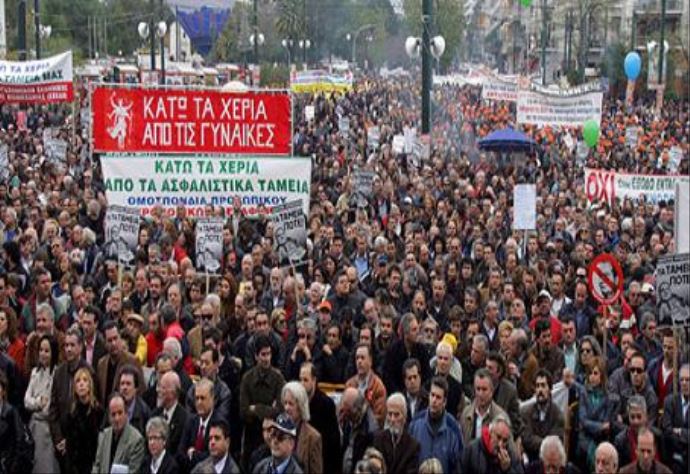 Yunanlılar eylemde, Komşu ayağa kalktı Yunanlılar eylemde, Komşu ayağa kalktı