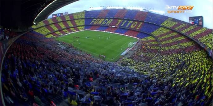 El Clasico'da Tito Villanova için muhteşem koreografi