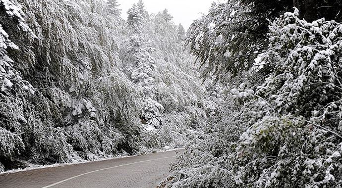 Uludağ'a mevsimin ilk karı yağdı Uludağ'a mevsimin ilk karı yağdı