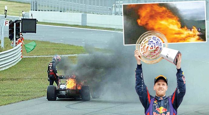 Vettel uçtu Webber yandı