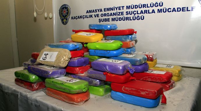 Amasya&#039;da 33.5 kilo eroin yakalandı