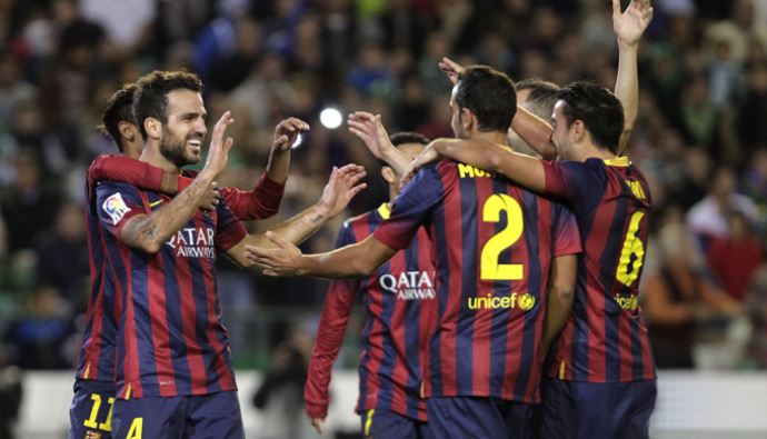 Barcelona, Real Betis'i Fabregas'la vurdu Barcelona, Real Betis'i Fabregas'la vurdu