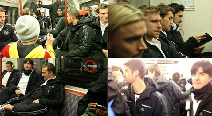 Alman futbolcular Londra metrosunda