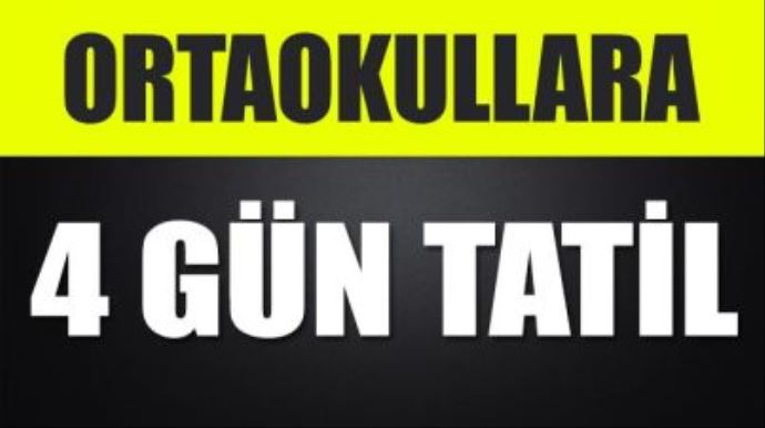 Müjde, Ortaokullara 4 gün tatil Müjde, Ortaokullara 4 gün tatil