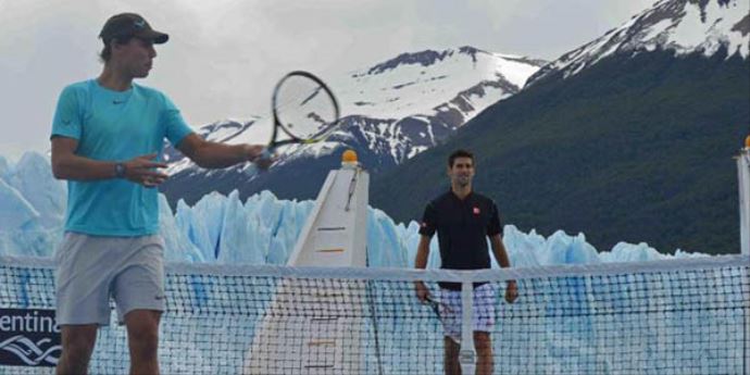 Nadal ve Djokoviç buzullarda