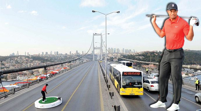 İstanbul'a golf sopalı tanıtım, Tiger vurdu dünya izledi
