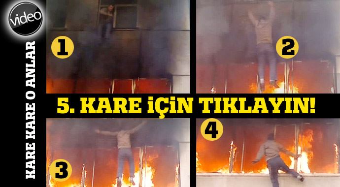 Alevlerden kurtulmak için böyle atladı-VİDEO Alevlerden kurtulmak için böyle atladı-VİDEO