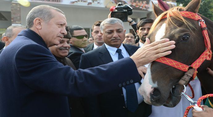 Erdoğan'a Pakistan'da at hediye edildi Erdoğan'a Pakistan'da at hediye edildi