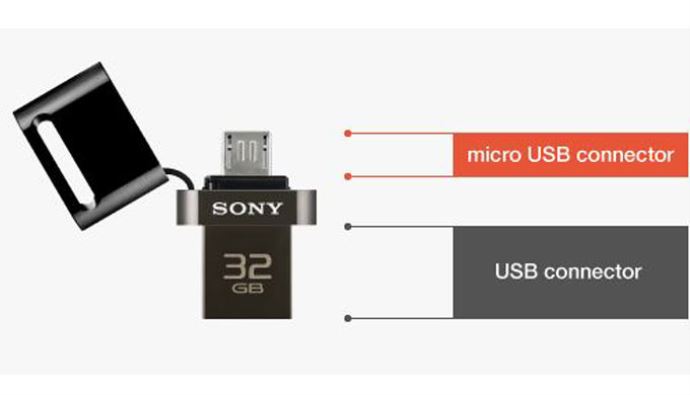 Sony'den hem PC hem de telefonlar için USB bellek Sony'den hem PC hem de telefonlar için USB bellek