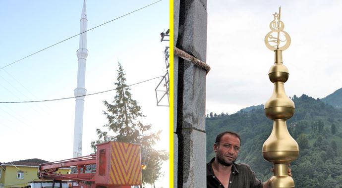 Minareyi boyarken elektrik çarptı, öldü