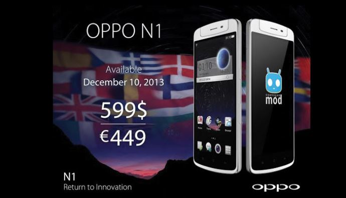 13 MP'lik dönen kameralı Oppo N1 satışa çıkıyor 13 MP'lik dönen kameralı Oppo N1 satışa çıkıyor