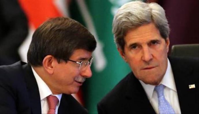 Davutoğlu, Kerry ile görüştü Davutoğlu, Kerry ile görüştü