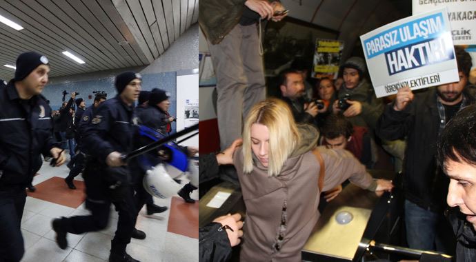 Metro kaçaklarına çevik kuvvet müdahale etti