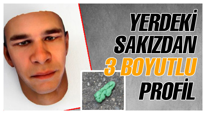 İzmarit ve sakızdan 3 boyutlu insan görüntüsü İzmarit ve sakızdan 3 boyutlu insan görüntüsü