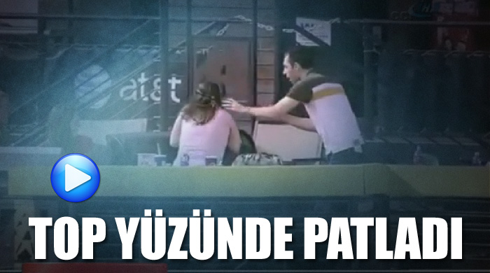 Top yüzünde böyle patladı!