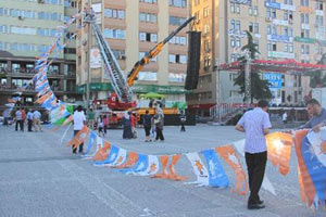 Erzurum Ak Parti mitingine hazır