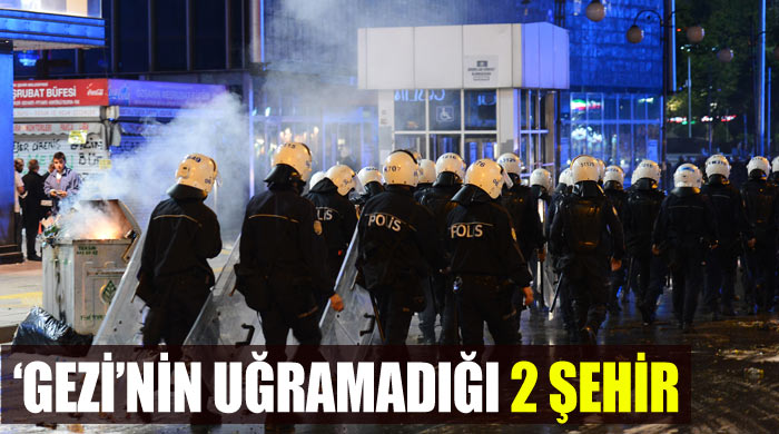 Gezi eylemlerine destek vermeyen 2 şehir Gezi eylemlerine destek vermeyen 2 şehir